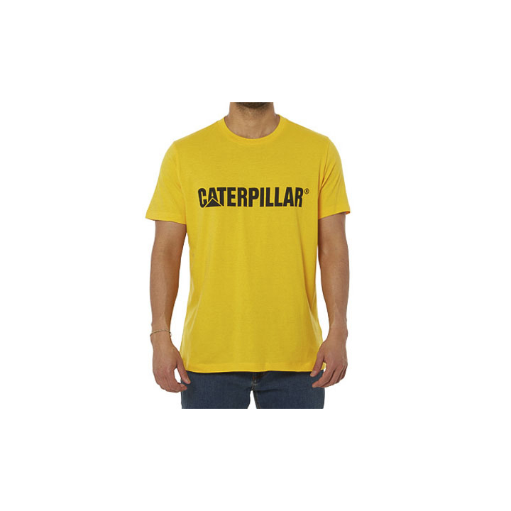 Caterpillar Caterpillar Logo T-Shirts Heren Geel | NL-2763