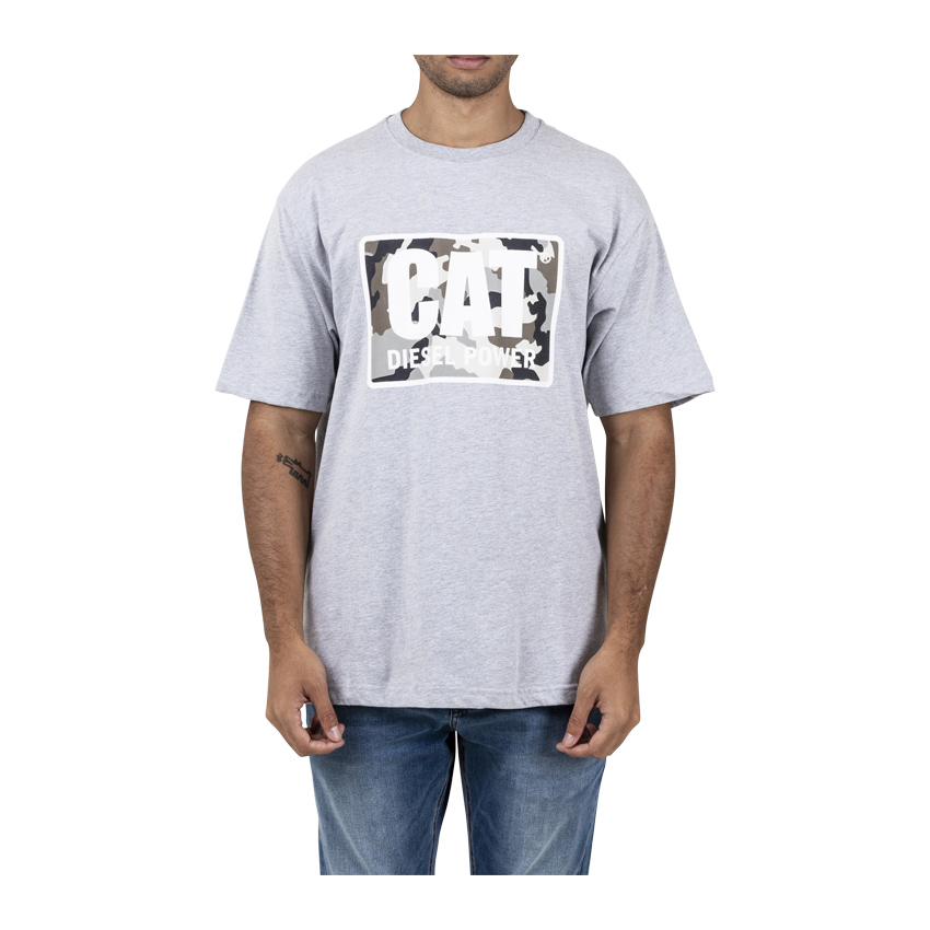 Caterpillar Diesel Power T-Shirts Heren Grijs | NL-6897