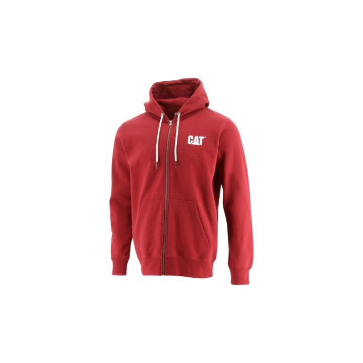 Caterpillar Foundation Fz Dm Met Capuchon Sweatshirt Hoodies Heren Donkerrood | NL-6152