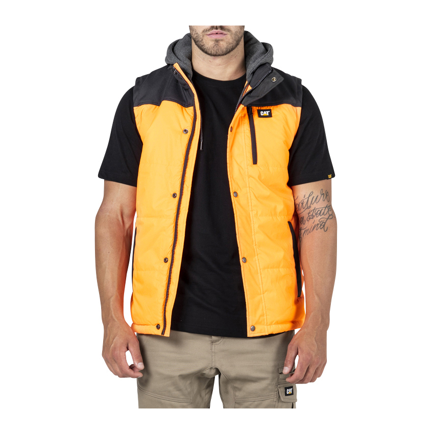 Caterpillar Hi Vis Met Capuchon Werk Vesten Heren Orange/Black | NL-9734