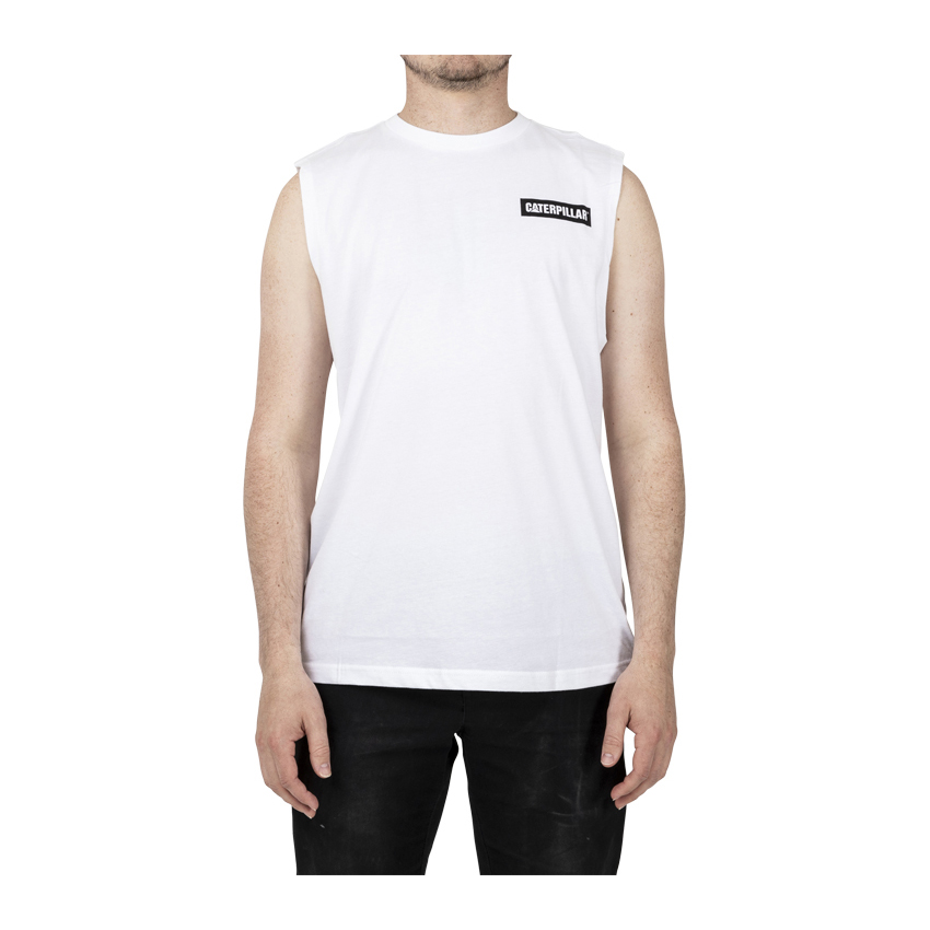 Caterpillar Icon Muscle Tanktop Heren Wit | NL-3716