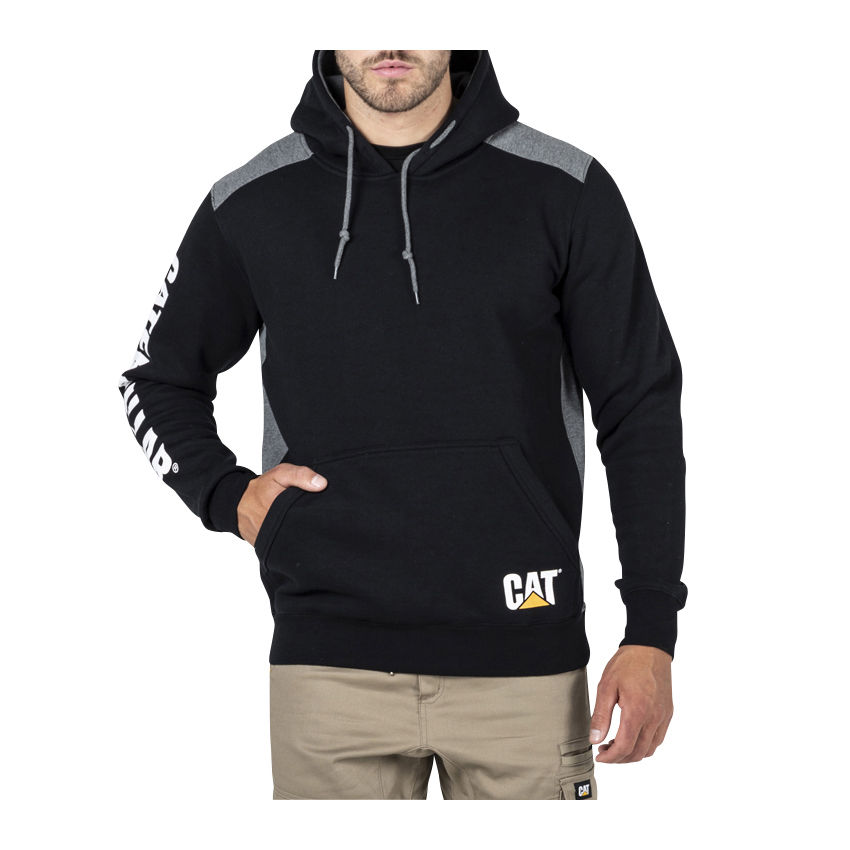 Caterpillar Logo Panel Met Capuchon Sweat Hoodies Heren Zwart | NL-8954