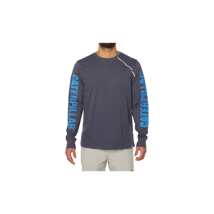 Caterpillar Stone Reflective L/S T-Shirts Heren Donkerblauw | NL-7036