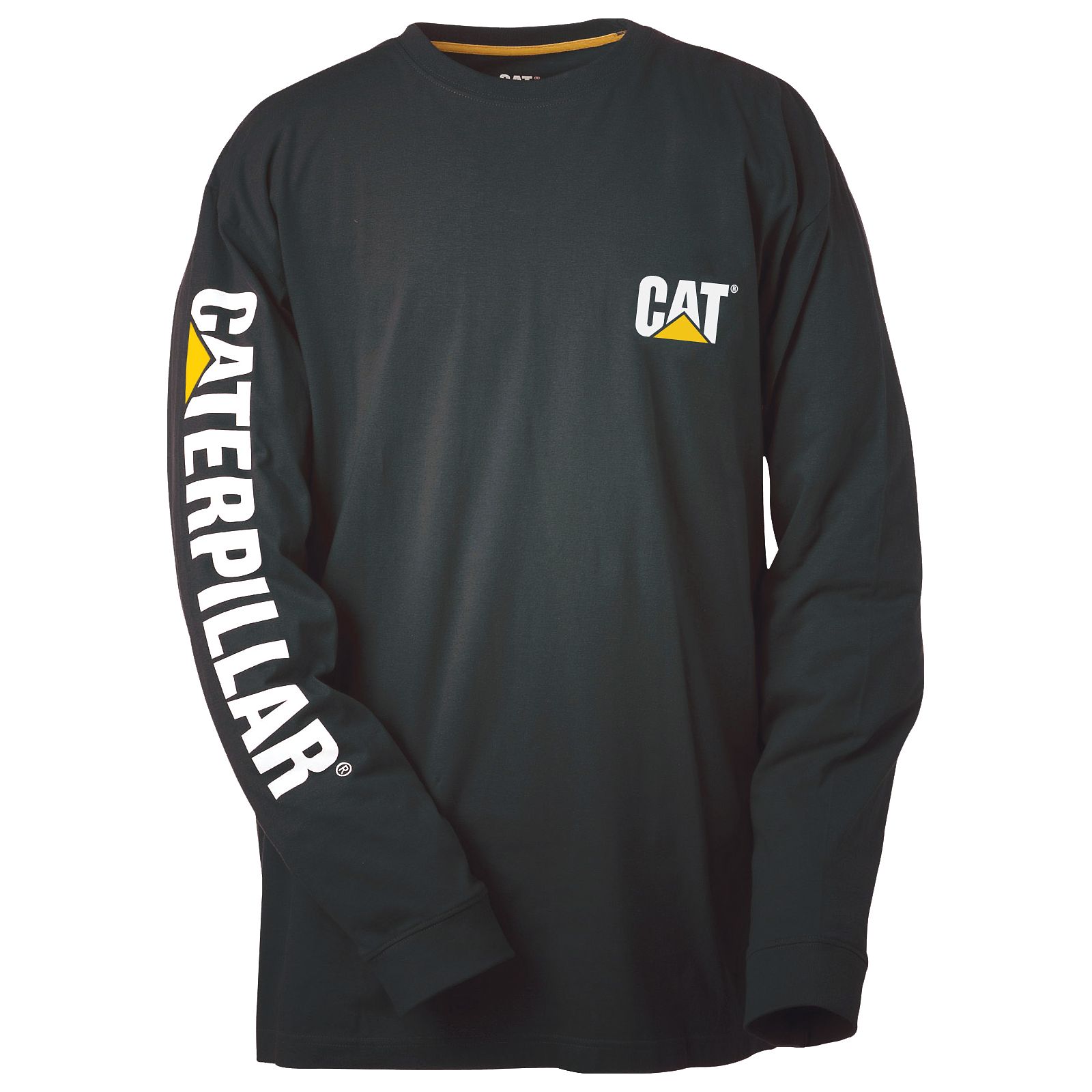 Caterpillar Trademark Banner Long Sleeve T-Shirts Heren Zwart | NL-8204