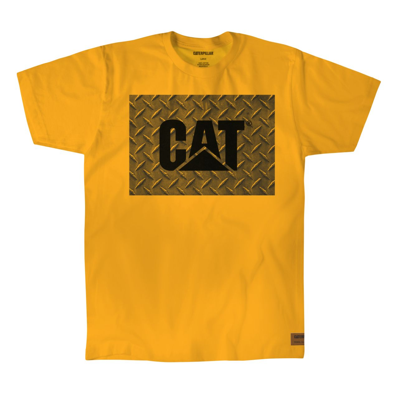 Caterpillar Werk Diamond Plate T-Shirts Heren Geel | NL-3798